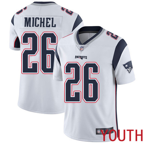 New England Patriots Football #26 Vapor Untouchable Limited White Youth Sony Michel Road NFL Jersey->women nfl jersey->Women Jersey